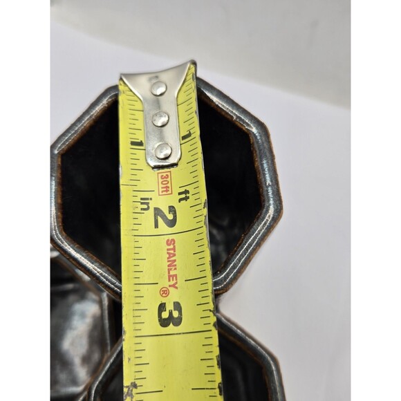 Hand Thrown Stegall Pottery TN Hexagonal Desk Organizer/Vase Signed - Picture 8 of 9